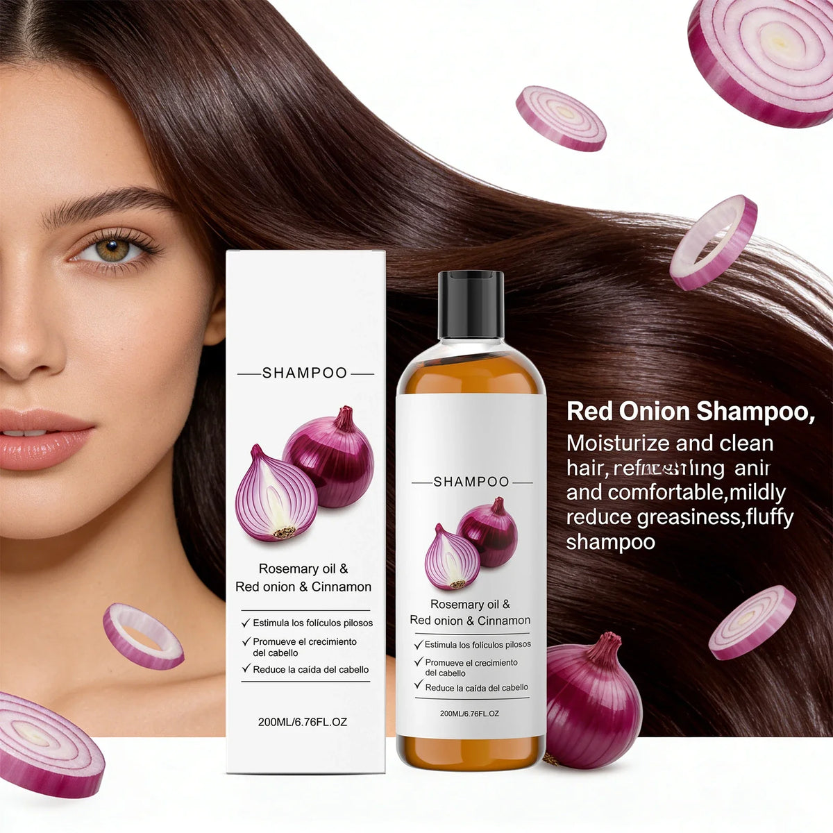 Rosemary Oil Red Onion Shampoo Anti Hair Loss Care Gentle Cleansing