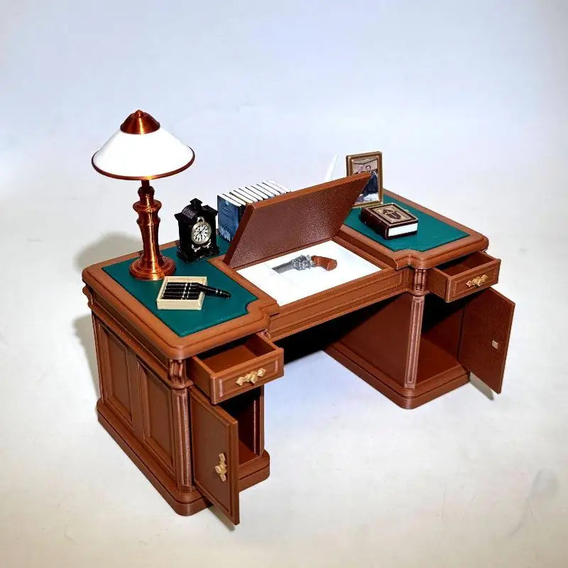 1:12 Dollhouse Miniature Vintage Office Desk & Chair Set – Retro