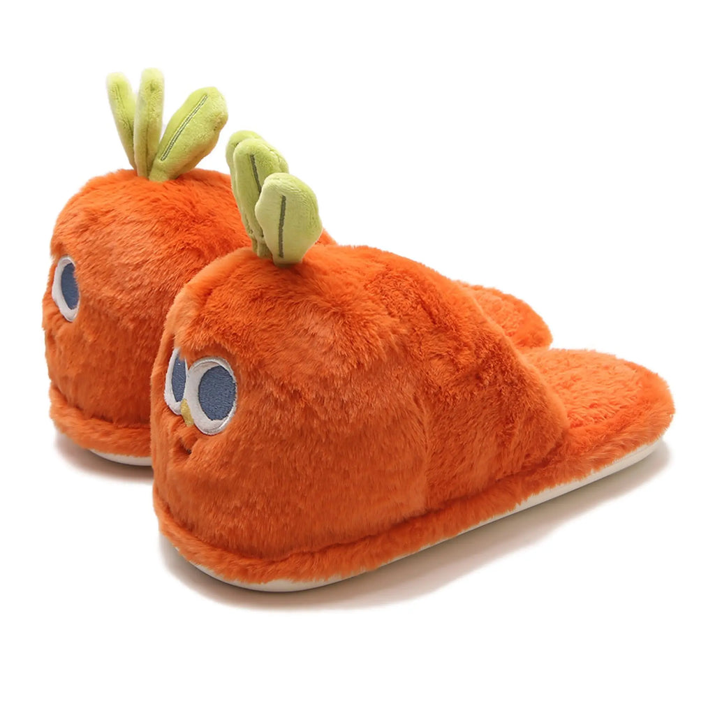 Lorilury Carrot Fur Slippers – Women's Novelty Indoor Slides