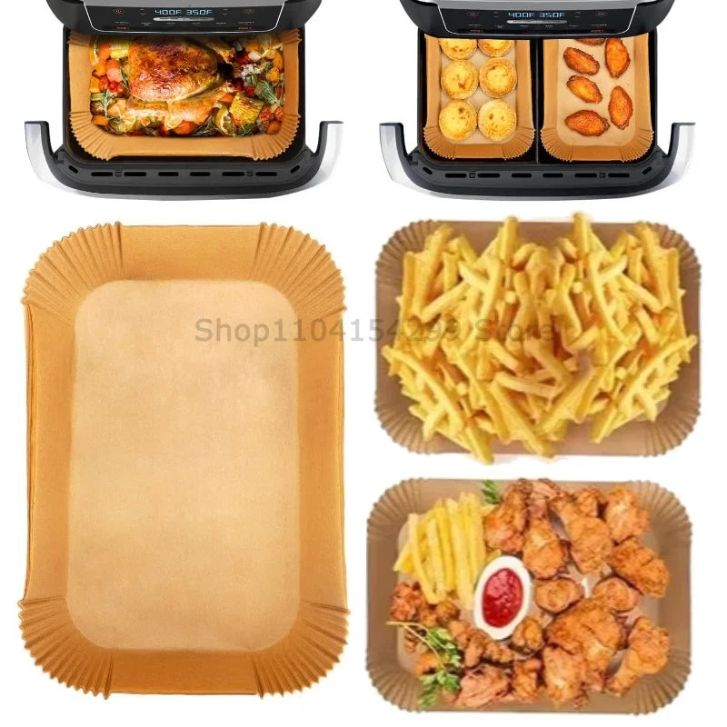 Disposable Air Fryer Liner Paper | Non-Stick Baking Mat 50/100 Pk