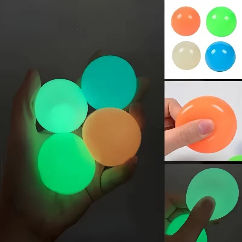 Glow-in-the-Dark Sticky Ceiling Balls | Sensory Fidget Toy 5/10 Pcs