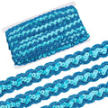 Blue Sparkle Sequin Lace Ribbon 23mm – 14.22 Yards Per Roll