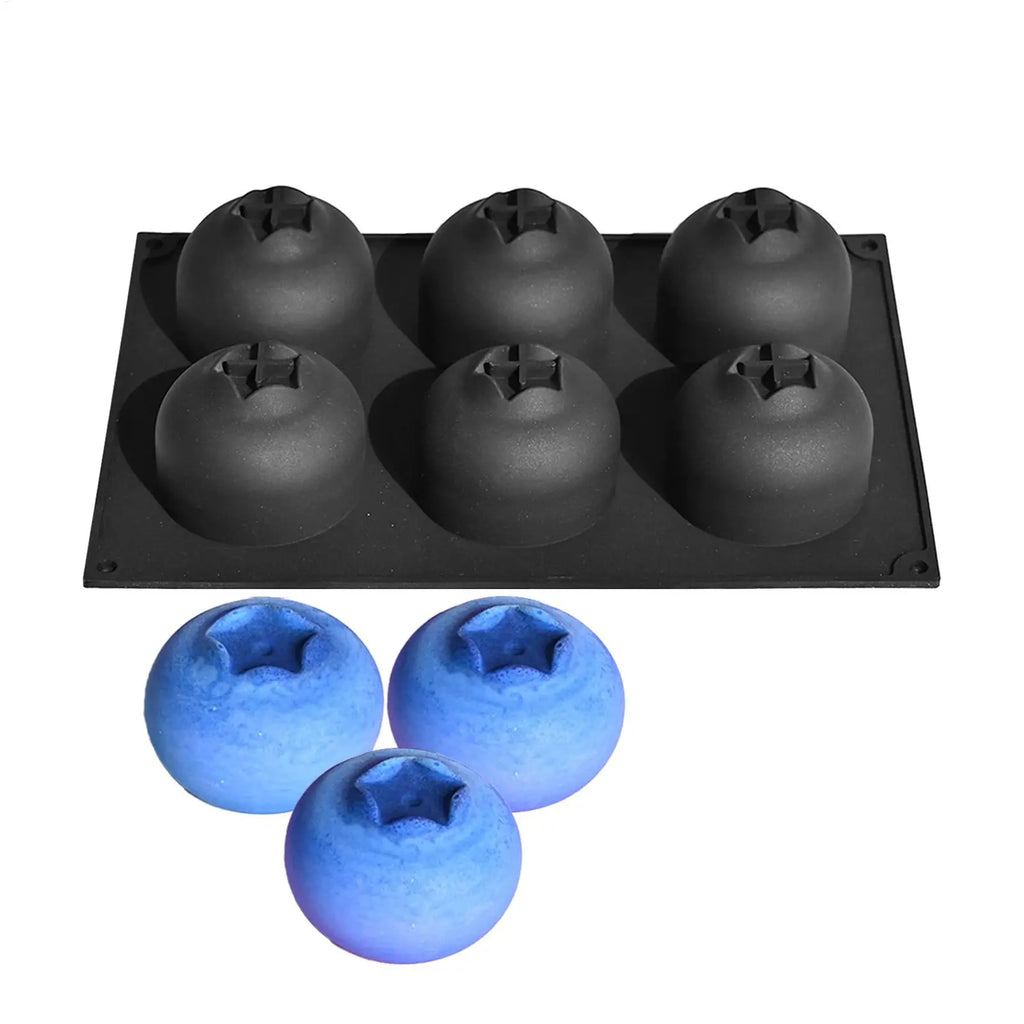 Silicone Baking Mold 6-Cavity Blueberry Food-grade Heat Resistant