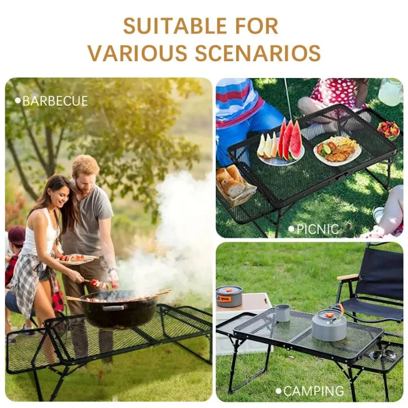 Portable Folding Camping Table – Low Outdoor BBQ Dining Table
