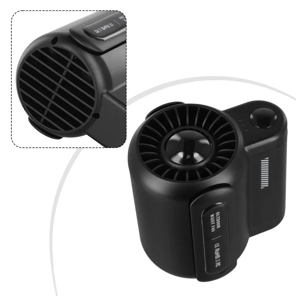 HOMEFISH Rechargeable Waist Fan – 4500mAh Personal Cooling Fan
