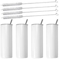 20 oz Skinny Sublimation Tumblers | Stainless Steel Blanks 4-Pack