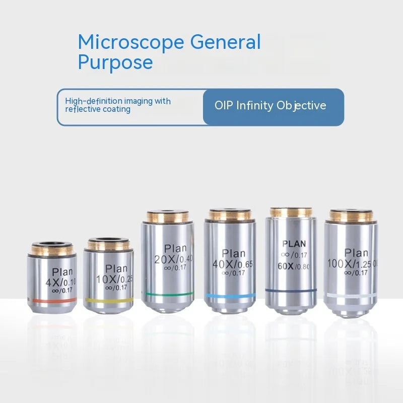 Achromatic Microscope Objective Lens 4X 10X 20X 40X 60X 100X