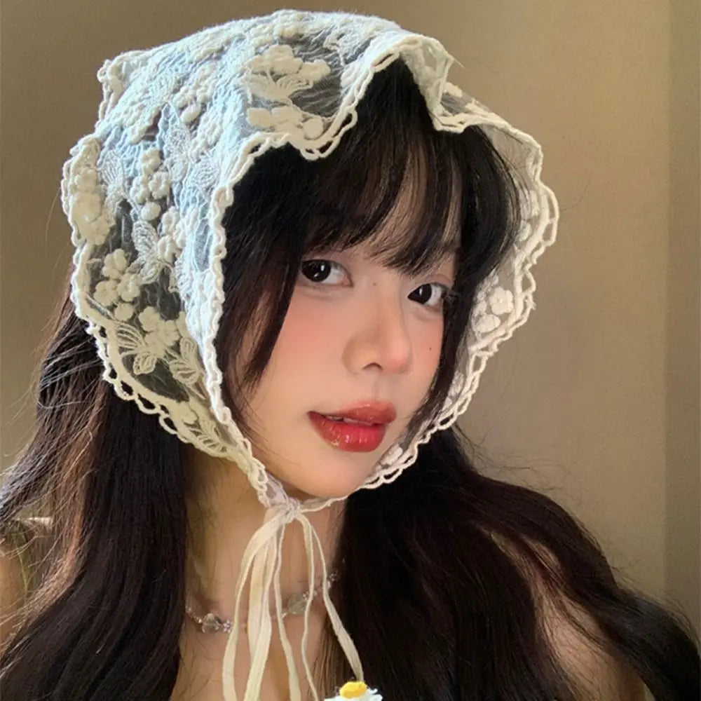 Vintage Boho Triangle Lace Hair Scarf Headband – Women & Girls