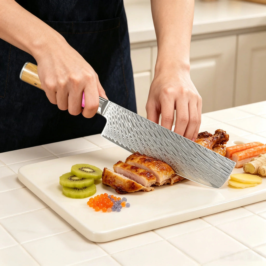 67-Layer Damascus Steel Nakiri Knife – Japanese Kitchen Chef Knife