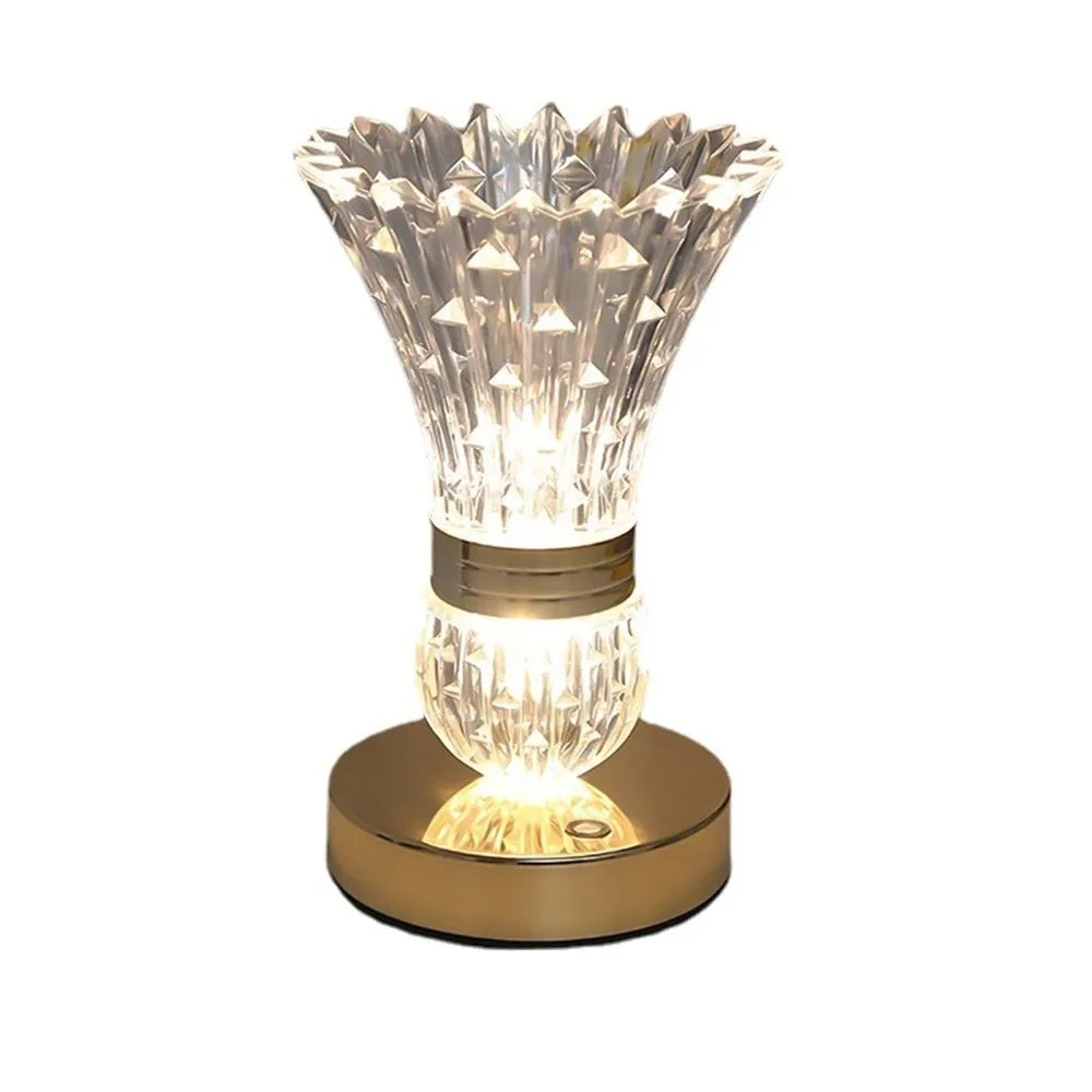 Dimmable Crystal Mushroom Table Lamp | 3-Color Touch LED Night Light