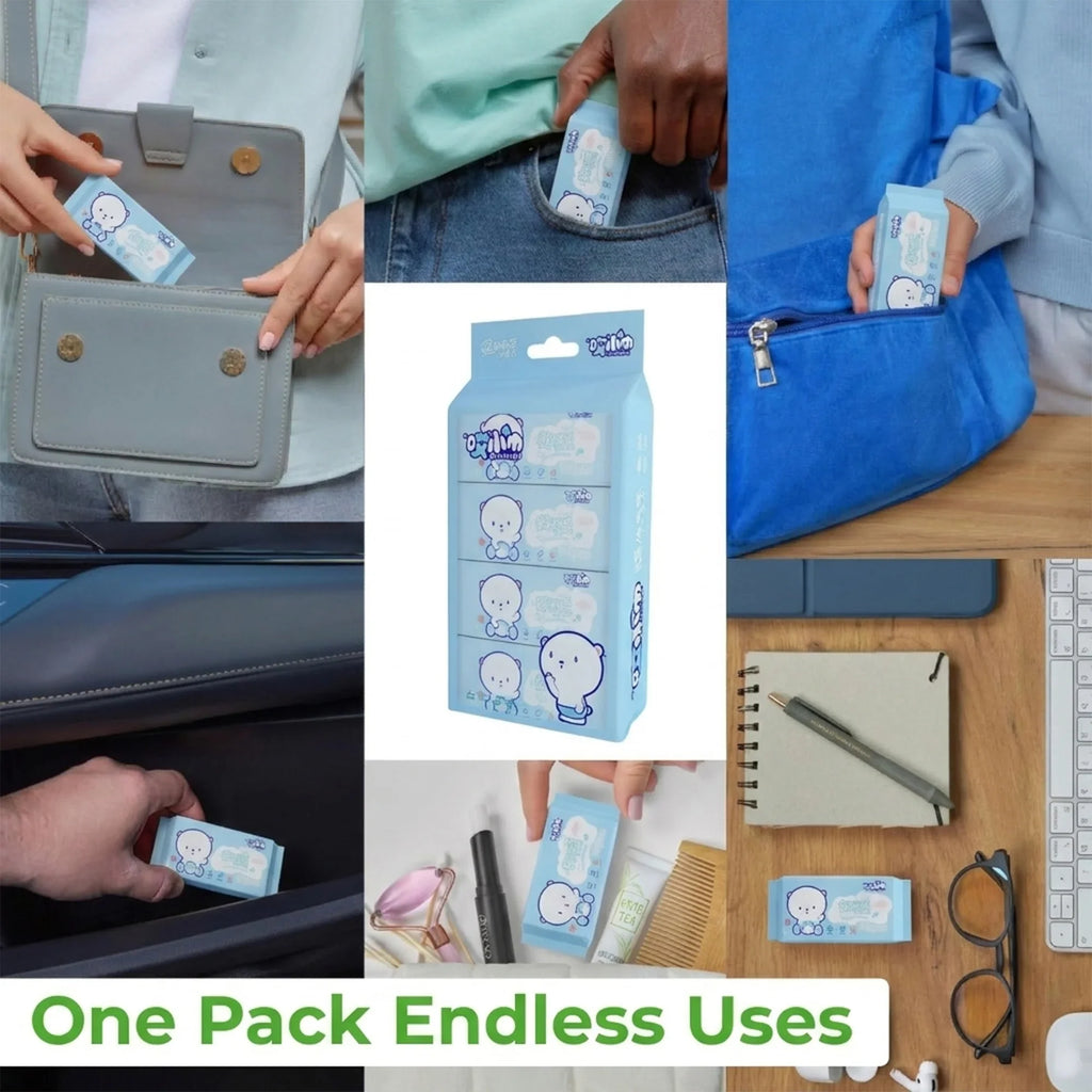 64-Pack Mini Disposable Wet Wipes | Travel Hand & Mouth Tissues