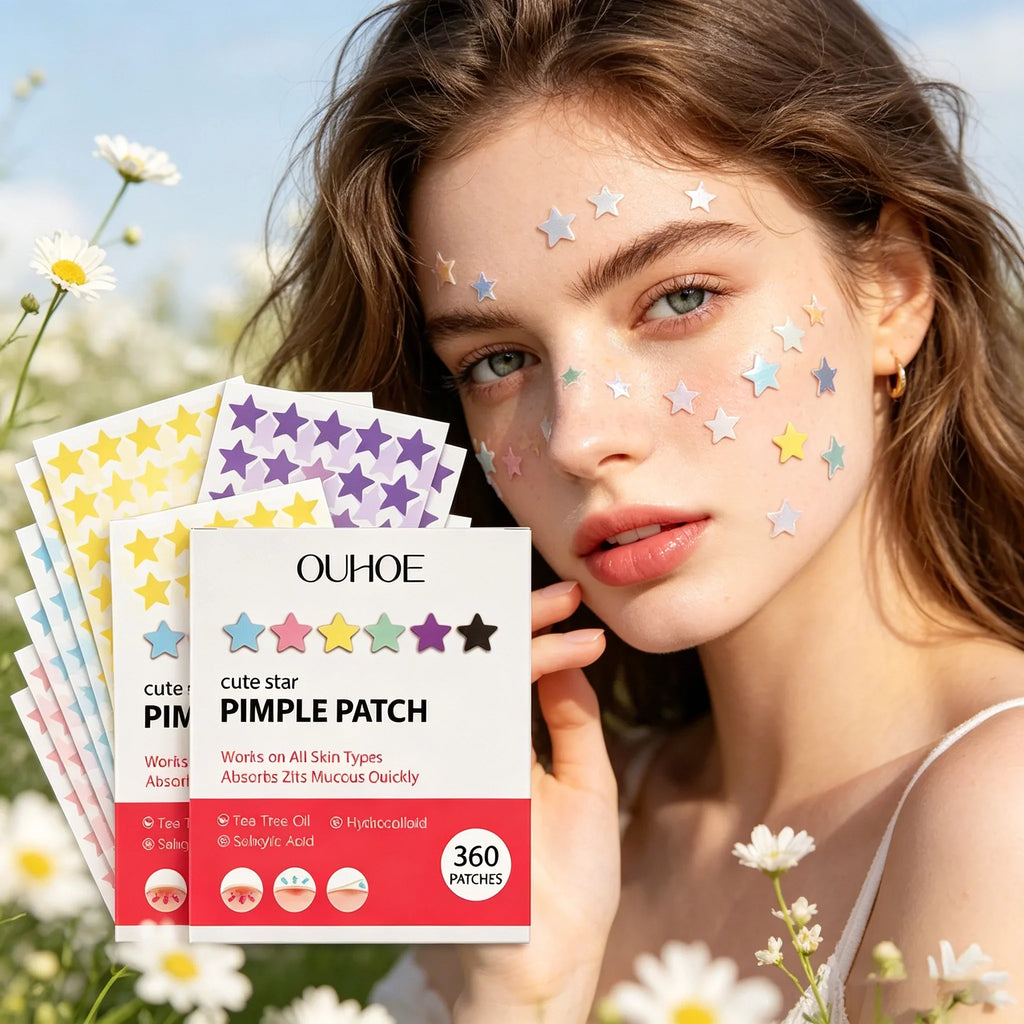 Star-Shaped Hydrocolloid Pimple Patches 360pc | Acne Dots