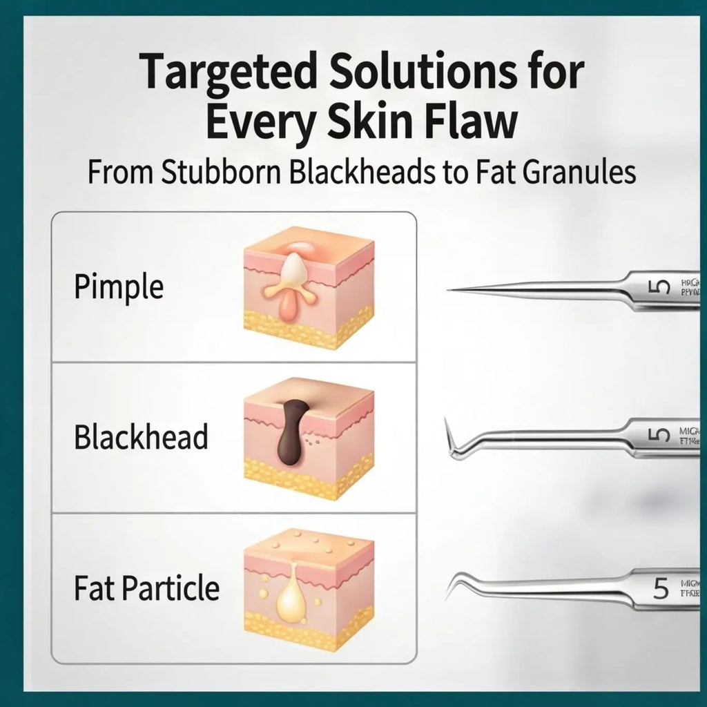 8-Piece Stainless Steel Blackhead & Blemish Extractor Tool Set