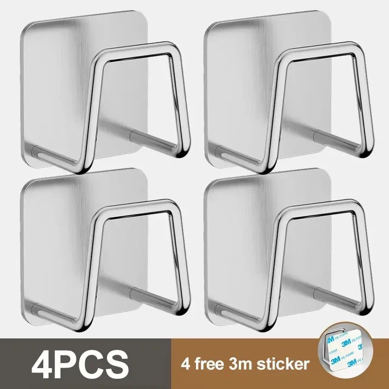 1 2 3 4 Stainless Steel Hanging Hook Storage Rack Sink Sponges Drain