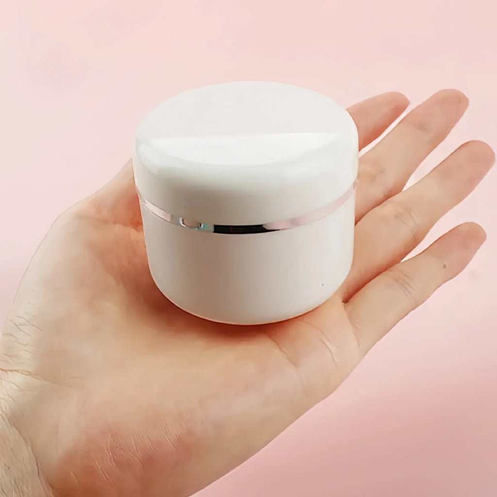 10-Pack White Plastic Cosmetic Jars with Twist-Top Lids
