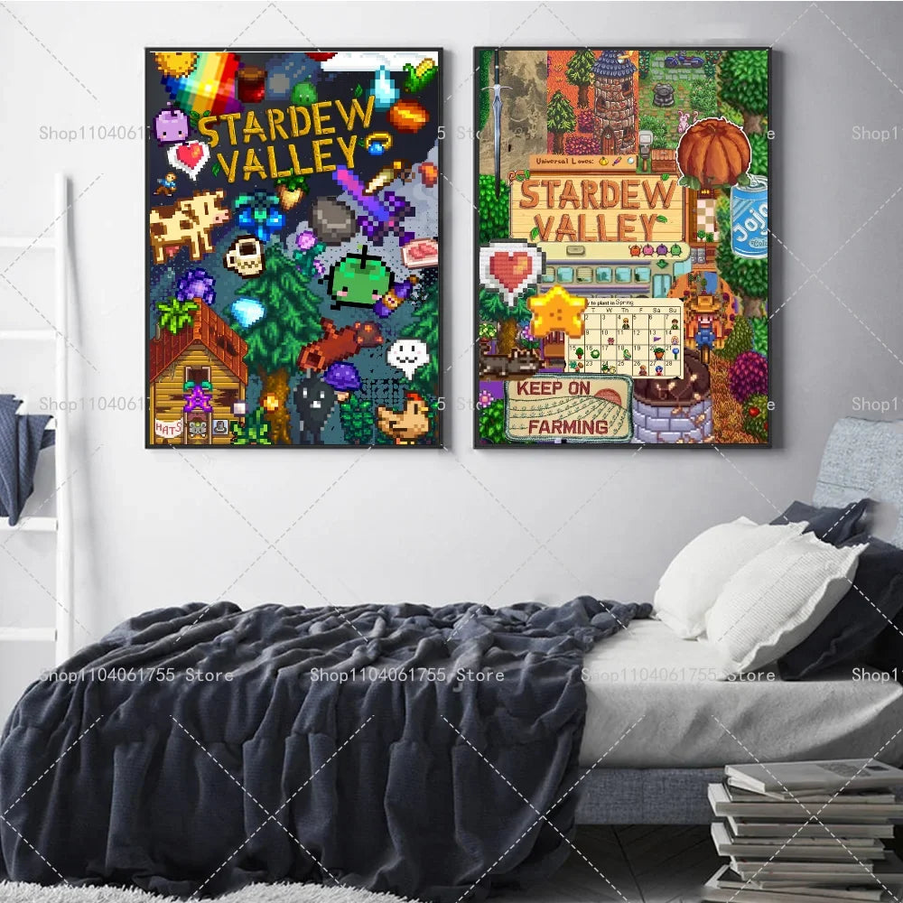 Stardew Valley Game Poster – Self-Adhesive Waterproof Wall Art