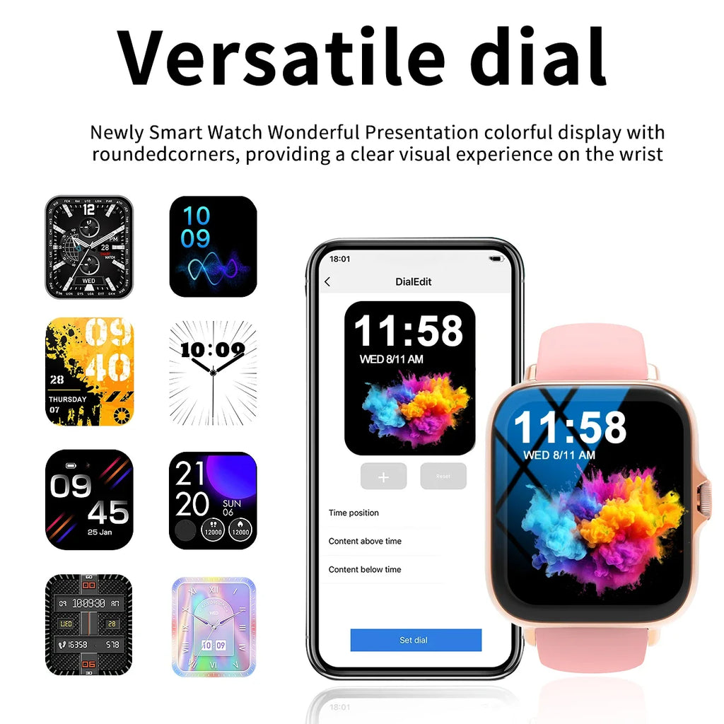 LOMAXFR 1.68" Smart Watch – Fitness, Calls & Music Control