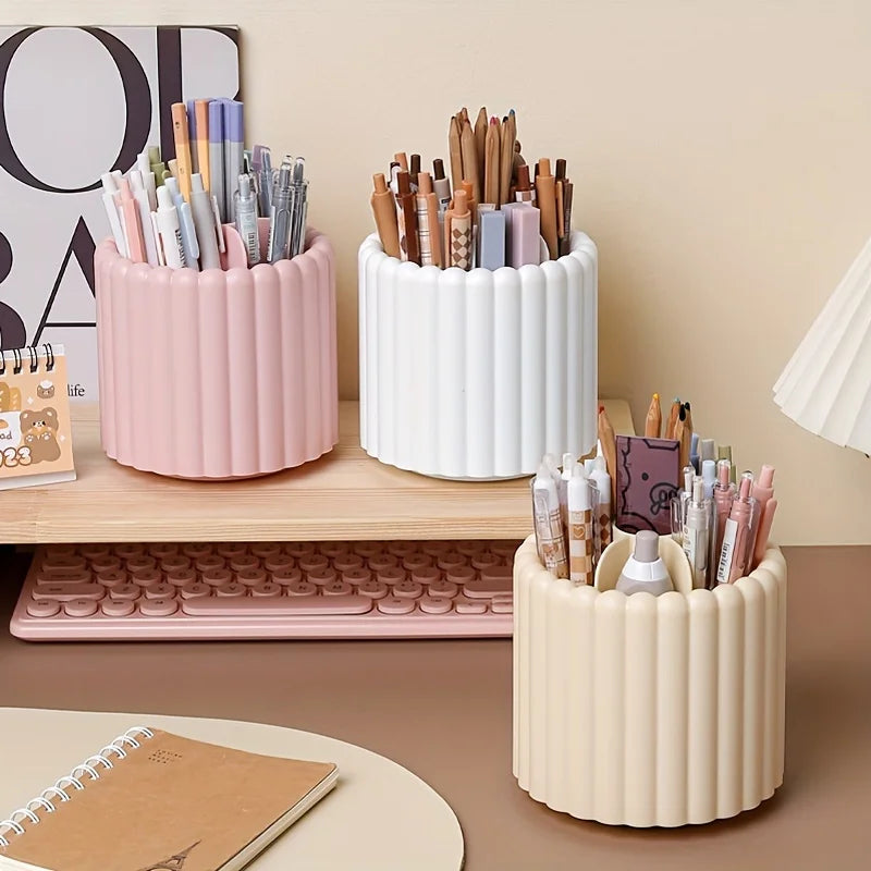 Modern Minimalist 360 Rotating Desk Organizer Pen Holder Space-saving