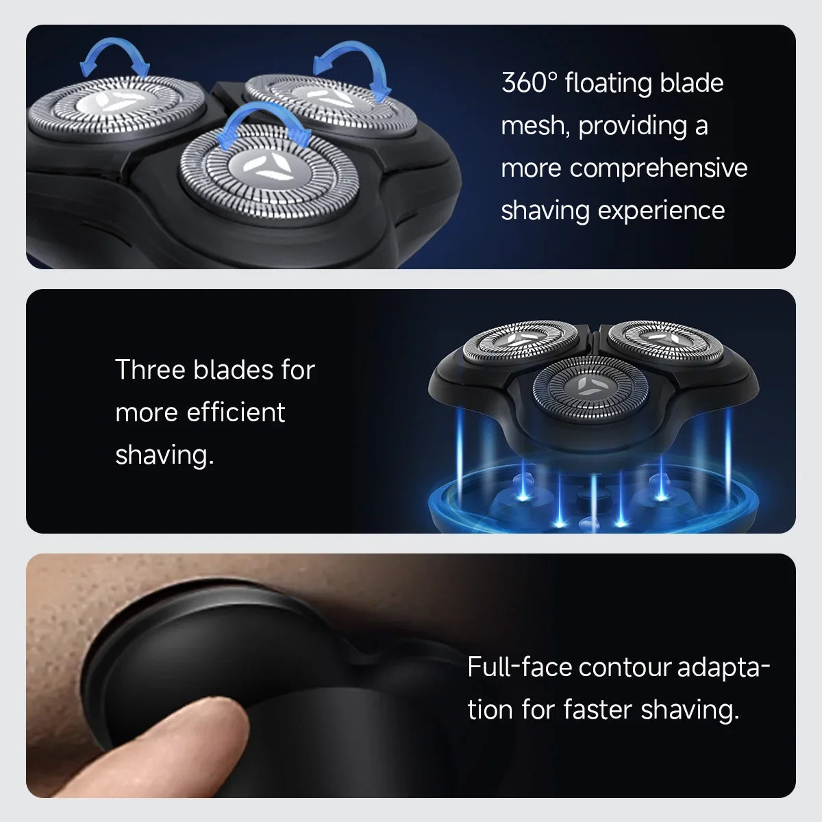DOCO LAB 3D Floating Rotary Electric Shaver for Men | Type-C USB
