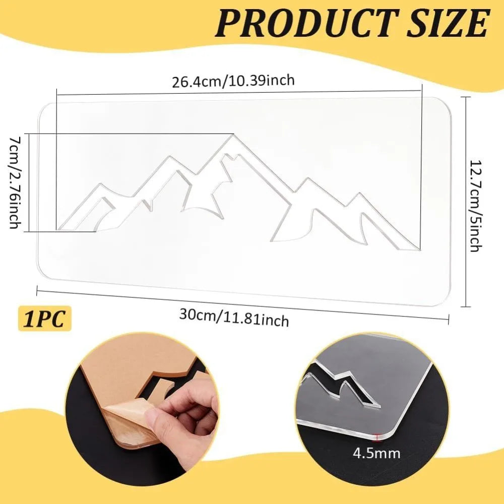 Mountain Acrylic Router Inlay Template – Woodworking Stencil