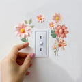 Beautiful Flowers Switch Wall Sticker PVC DIY Waterproof Removable