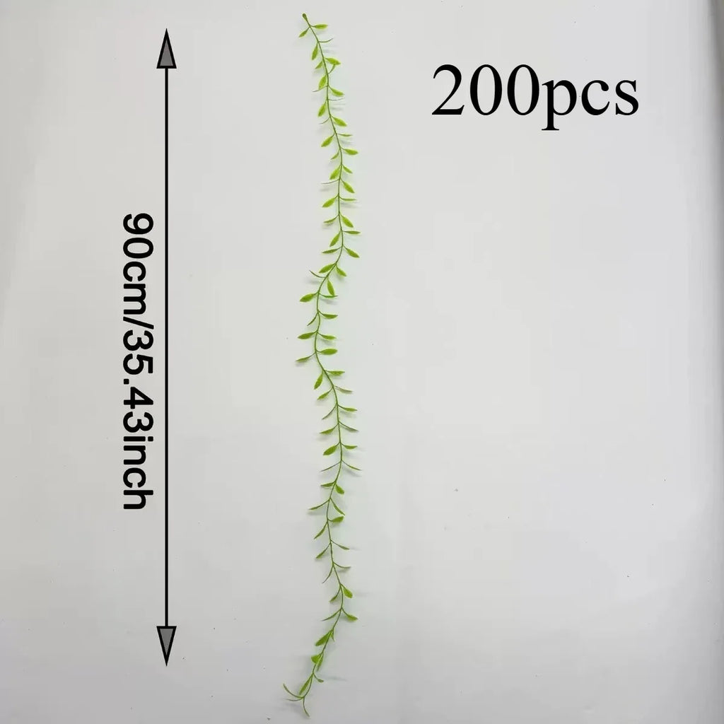 200pcs Artificial Willow Leaf Hanging Vine – Faux Greenery Décor
