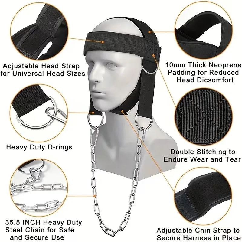 Heavy Duty Weighted Neck Cap – Adjustable Neck Training Harness