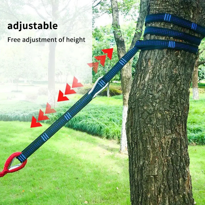 2-Pack Reinforced Hammock Tree Straps – 5-Ring Polyester, 2m