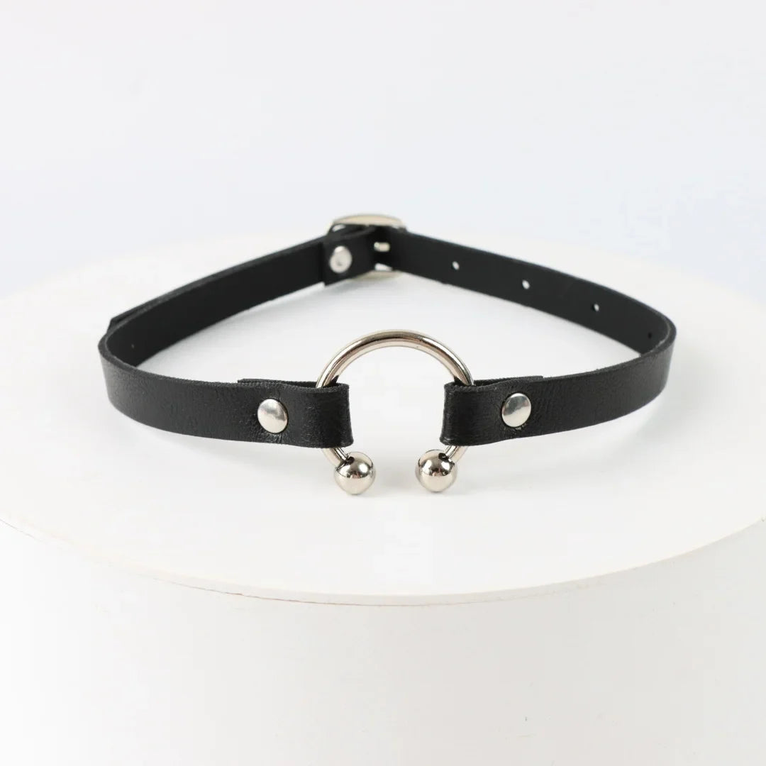 Vintage Y2K Necklace Belt Women Fashion Punk Pu Leather Choker Collar