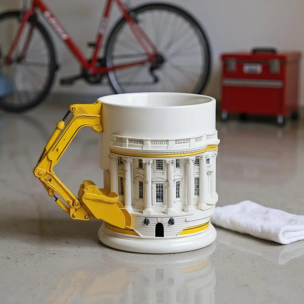 Someone Lied Demolition Mug Handle 3D Building Print Excavator Shaped