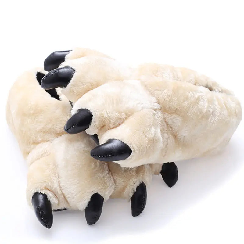Bear Paw Fuzzy Slippers – Unisex Faux Fur Animal Claw