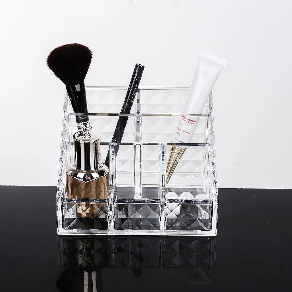 Acrylic Cosmetic Organizer Storage Box Lipstick Makeup Brushes Skin