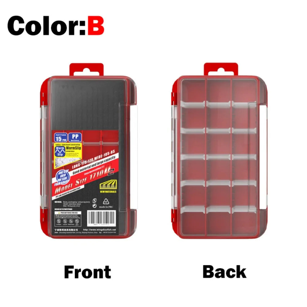 2-Layer Fishing Lure & Jig Head Bait Storage Box with Sponge