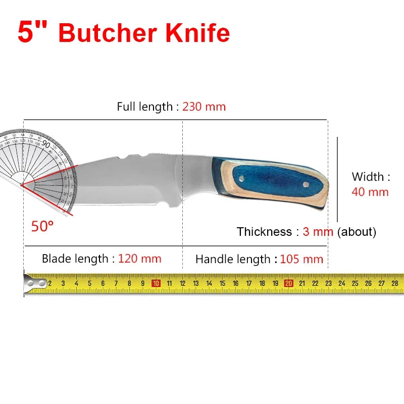 InLeung Boning Knife Stainless Steel Wood Handle Fillet Knife