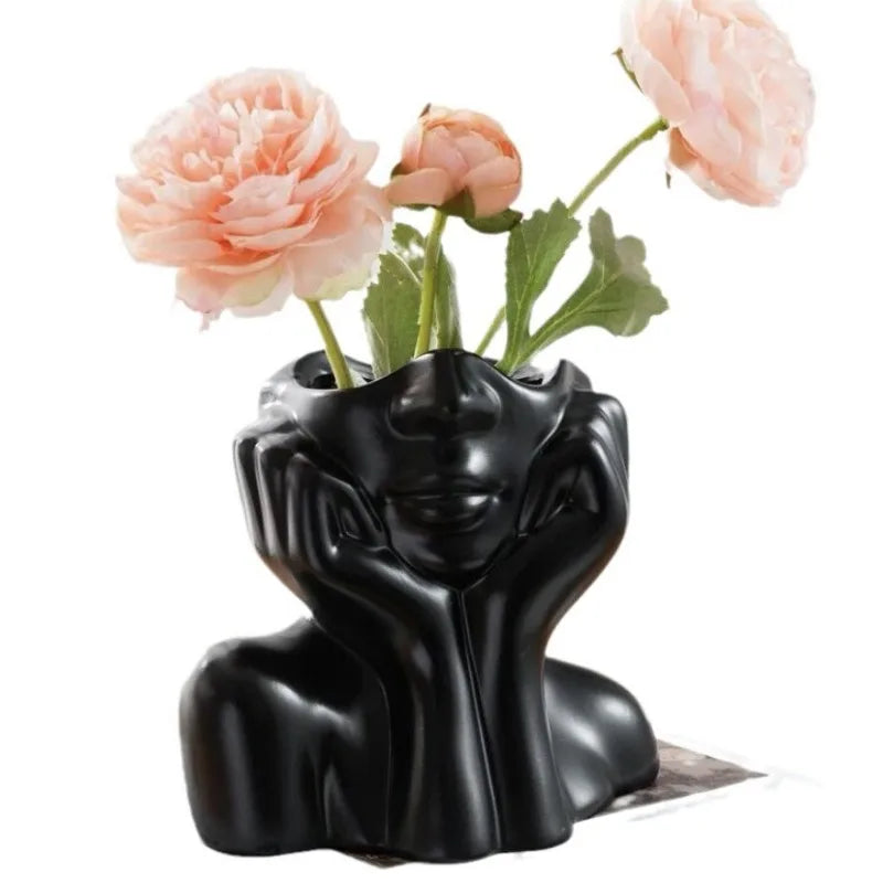 2026 Resin Vase Gold White Black Human Body Shaping Art Flower