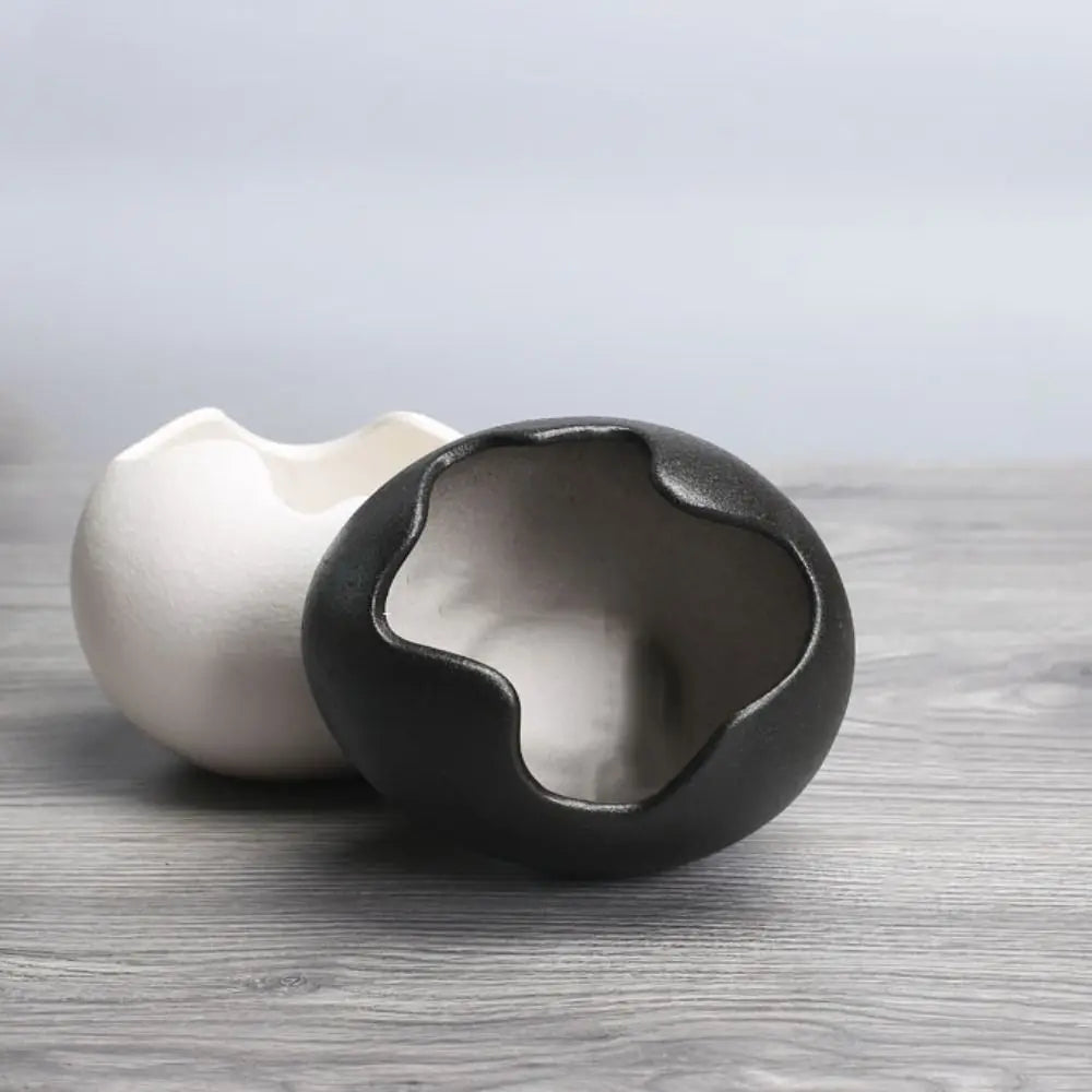 Ceramic Eggshell Succulent Planter | Bonsai Flower Pot Decor