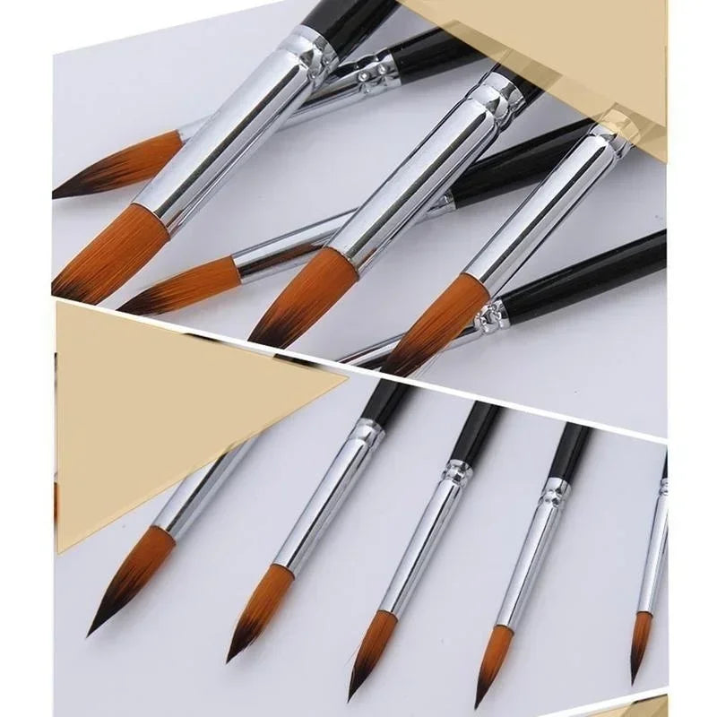 Long Handle Nylon Watercolor Brush Acrylic Painting Brushes Gouache