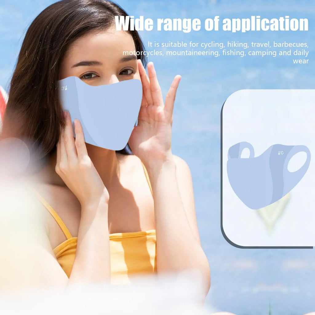 Women's Ice Silk UV Face Cover – UPF 50+ Cooling Sun Mask