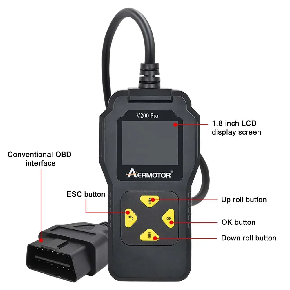 Aermotor V200 Pro OBD2 Scanner – Universal Car Diagnostic Tool