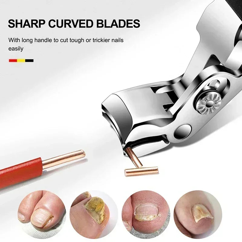Anti-Splash Heavy-Duty Nail Clippers – Stainless Steel Manicure Tool