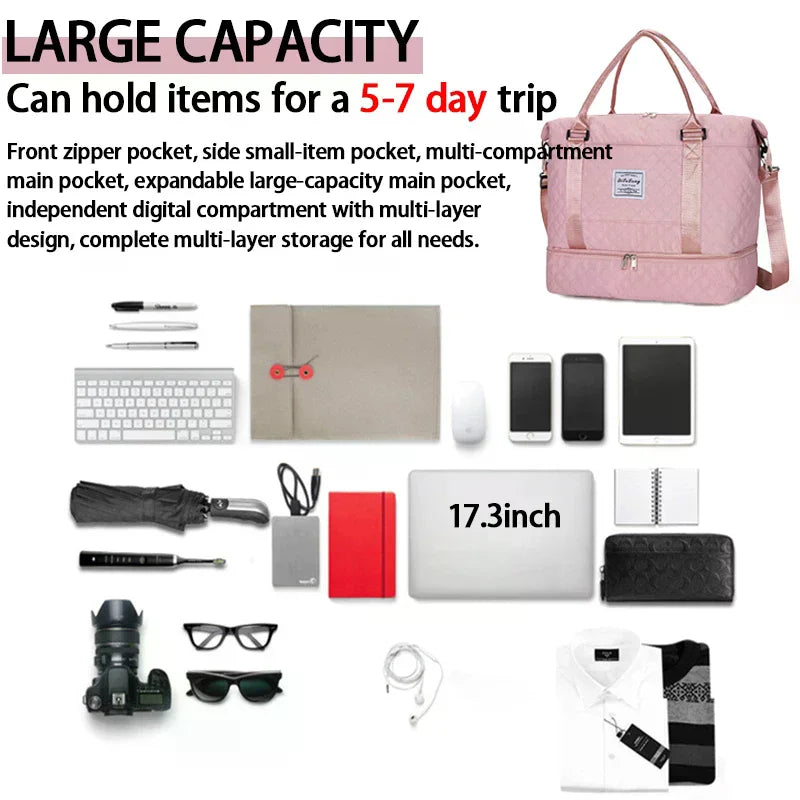 Waterproof Expandable Travel Duffel Bag | Large Gym Bag