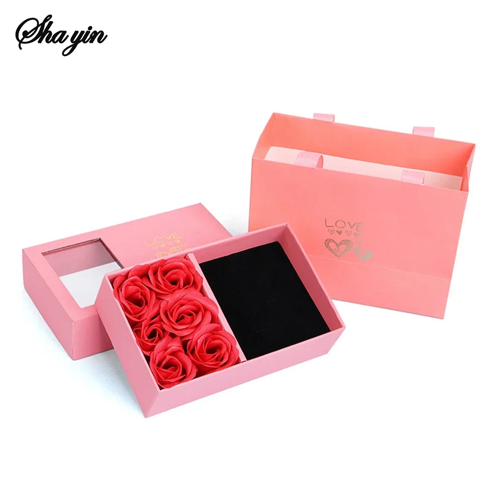 Jewelry Box Immortal Flower Roses Window Valentine's Day Mother's