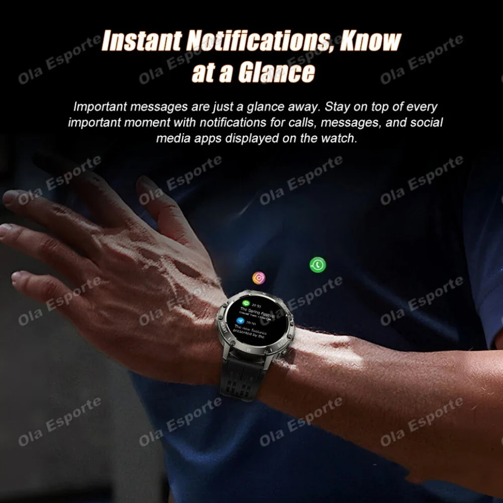Ola Esporte Military Smartwatch | AMOLED, Flashlight, 100+ Sports