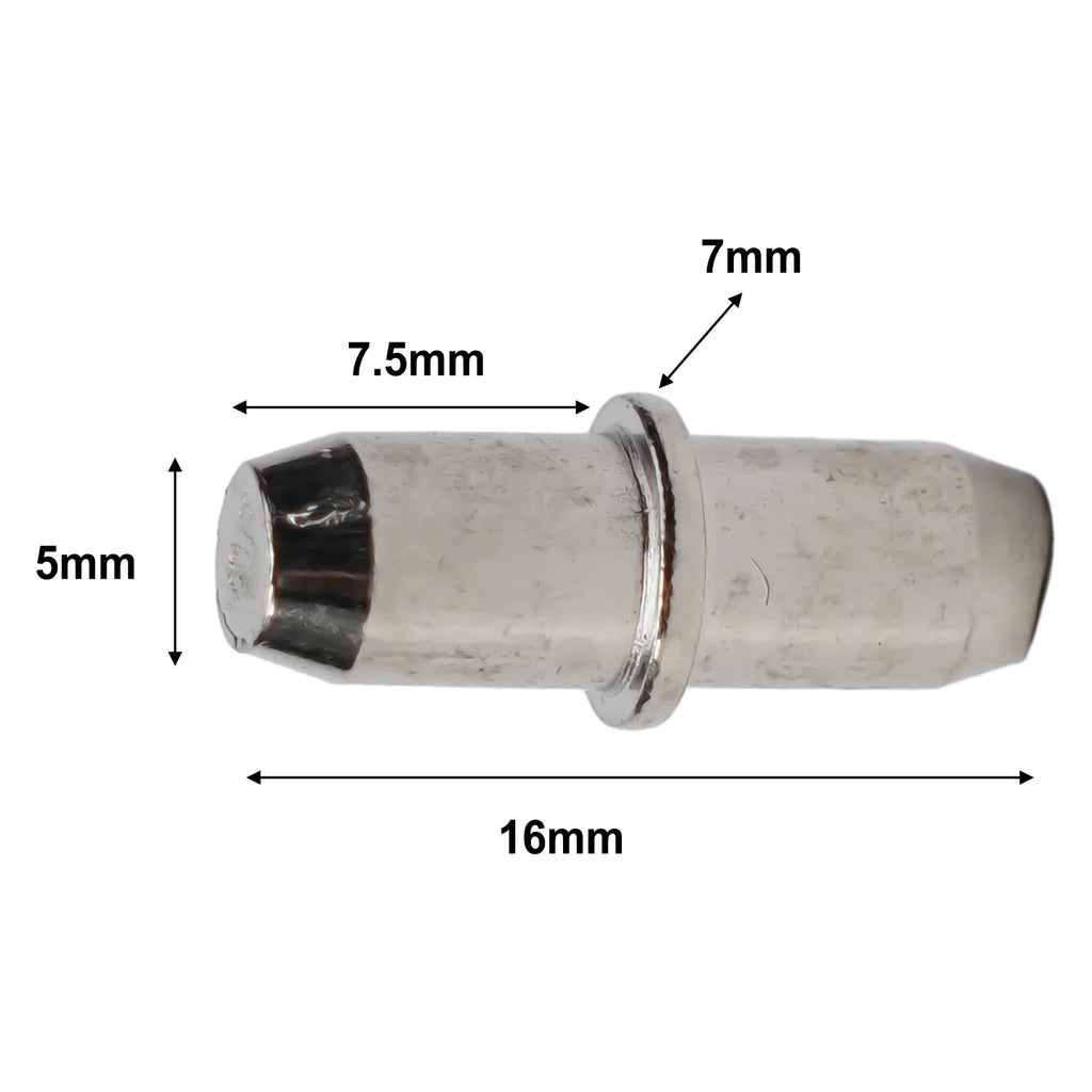 50-Pack Nickel-Plated 5mm Shelf Support Pegs for Cabinets