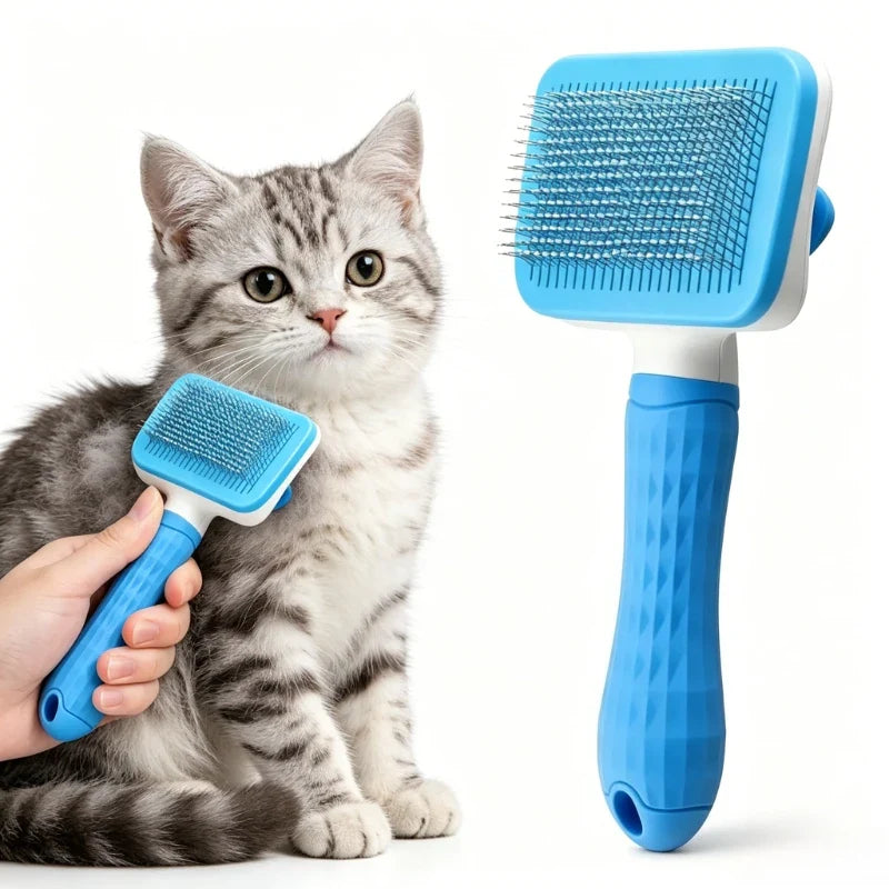 Self-Cleaning Pet Grooming Brush for Dogs & Cats