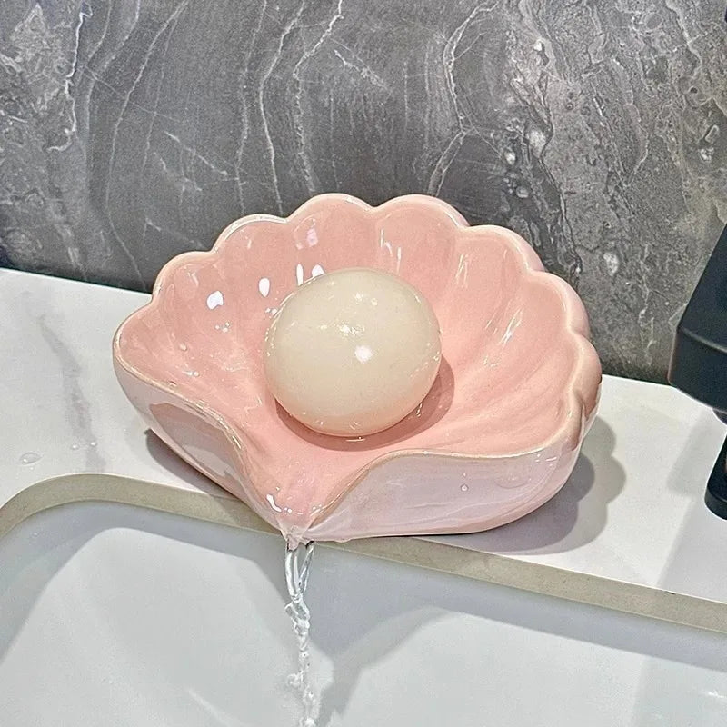 No-Drill Soap Dish with Auto Drainage – Modern Plastic Soap Box