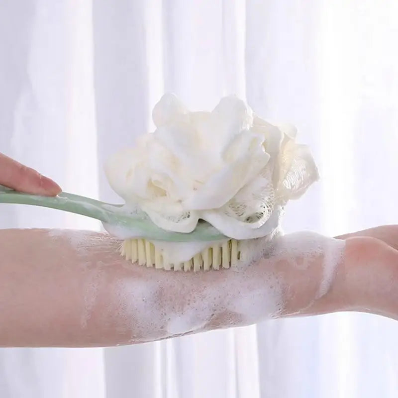 Long Handle Bath Body Brush – Loofah & Bristles Shower Scrubber