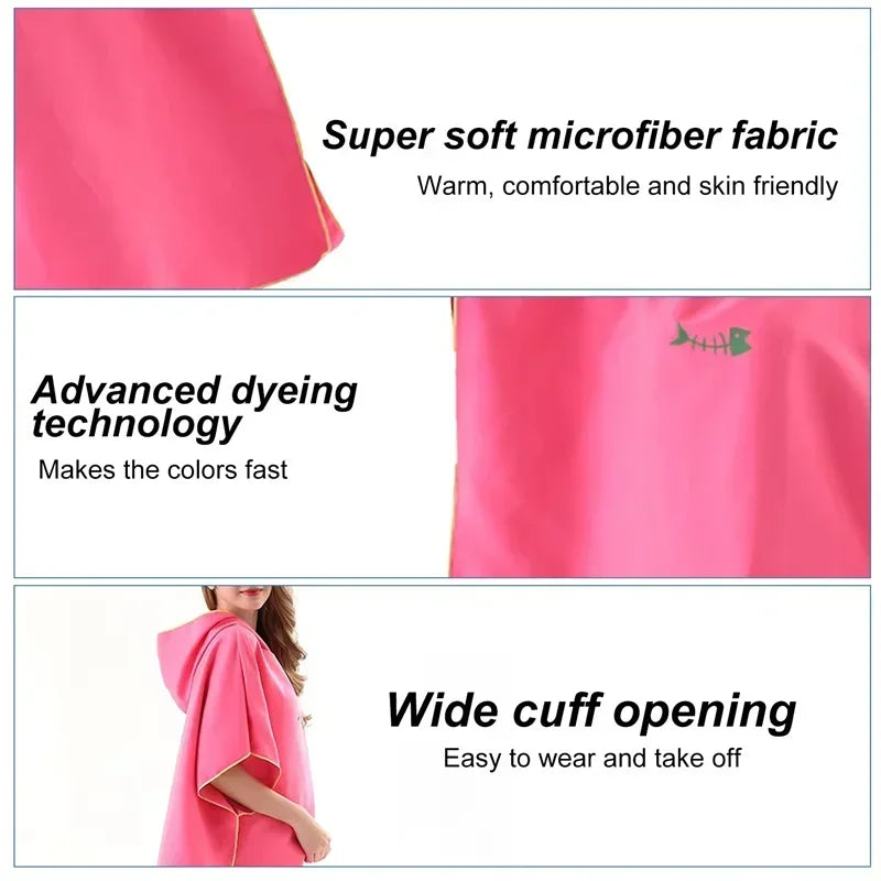 Hooded Quick-Dry Microfiber Changing Robe | Beach & Swim