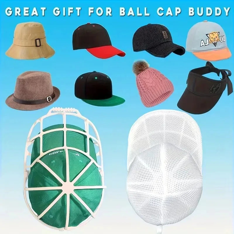 Hat Washing Bag Rack Mesh Baseball Cap Cleaning Hanging Clothe