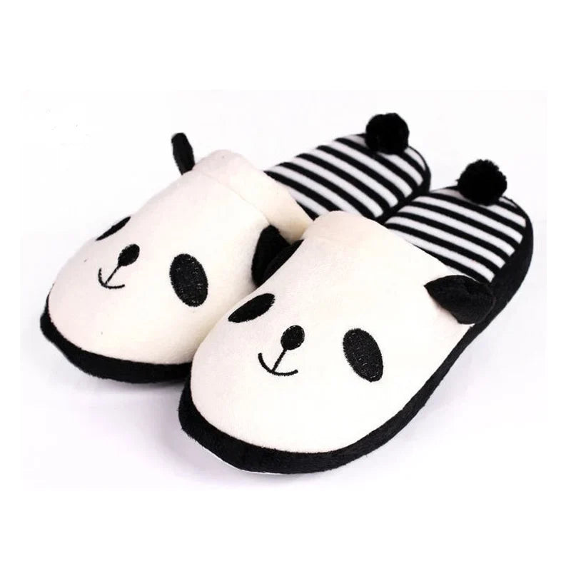 Women's Cartoon Panda Flat Slippers | Soft Slip-On Home Slides